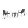 Gartenlounge mit 2 modernen Stühlen und Tisch 45x45cm Bizzotto Auri 