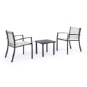 Gartenlounge mit 2 modernen Stühlen und Tisch 45x45cm Bizzotto Auri Maße