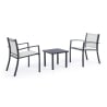 Gartenlounge mit 2 modernen Stühlen und Tisch 45x45cm Bizzotto Auri Maße