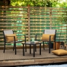 Gartenlounge mit 2 modernen Stühlen und Tisch 45x45cm Bizzotto Auri Sales