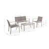 Gartenlounge Set Sofa, 2 Stühle aus Textilene in Taupe und Tisch Peder Verkauf