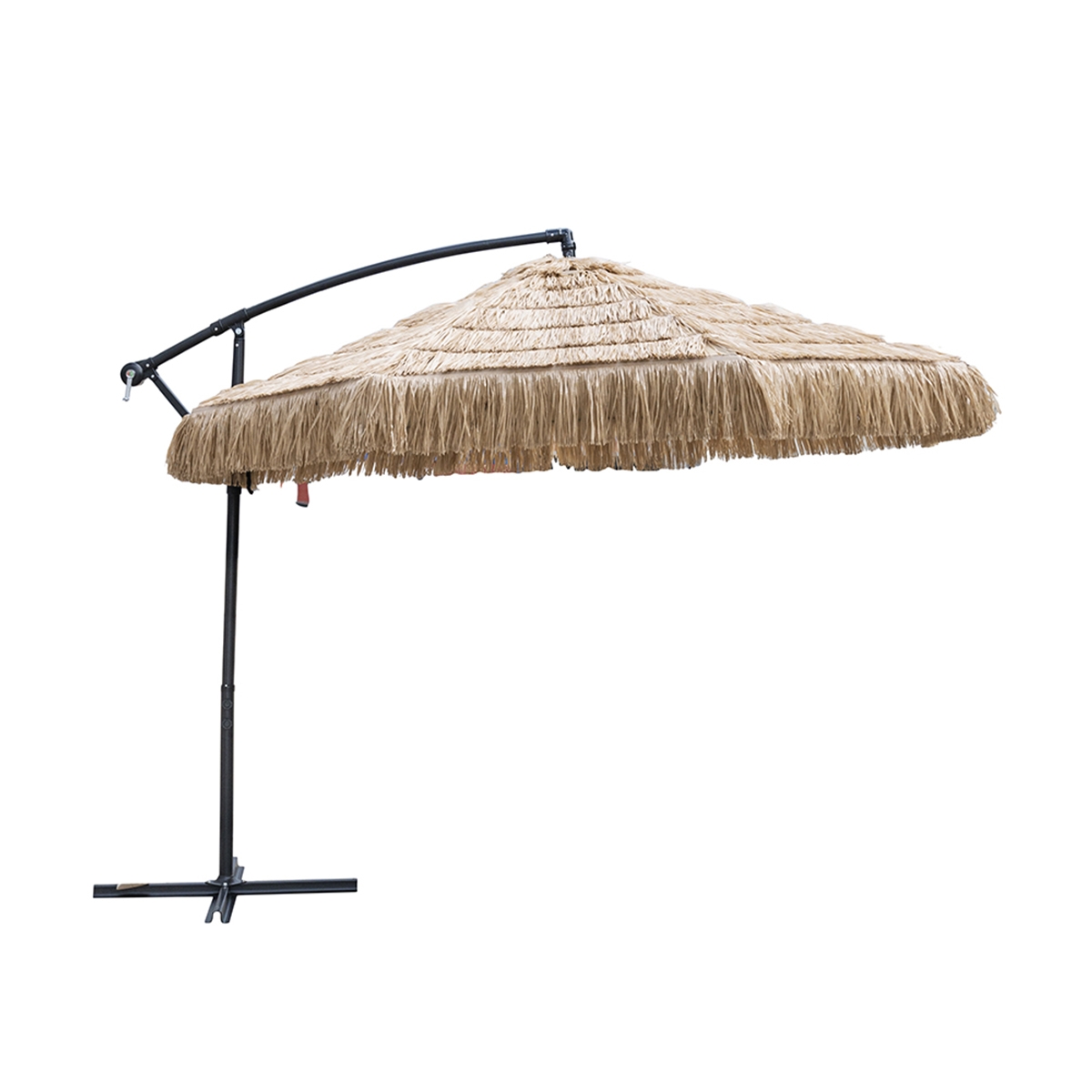 Seitlicher Garten-Sonnenschirm 3m Rattan-Effekt Kiso Plus