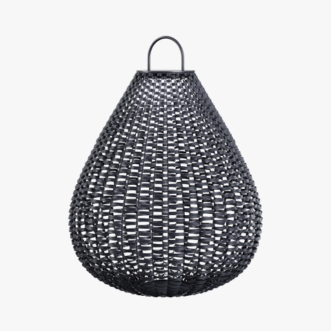Solar-Gartenlampe Laterne aus schwarzem Rattan 61x48cm Maytoni Plet Aktion