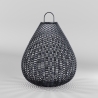 Solar-Gartenlampe Laterne aus schwarzem Rattan 61x48cm Maytoni Plet Angebot