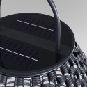 Solar-Gartenlampe Laterne aus schwarzem Rattan 61x48cm Maytoni Plet Sales
