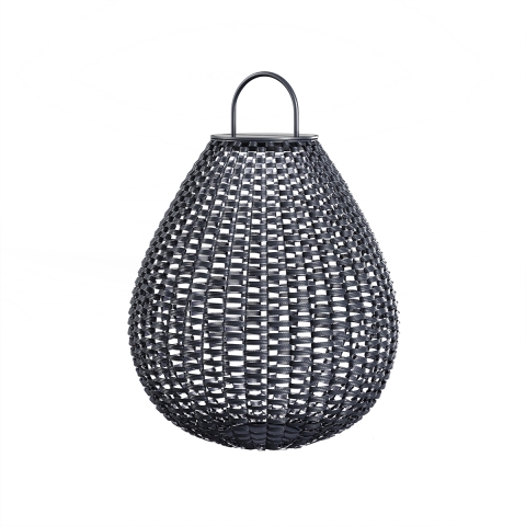 Moderne Solarlaterne für den Garten aus schwarzem Rattan Maytoni Plet Aktion