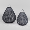 Moderne Solarlaterne für den Garten aus schwarzem Rattan Maytoni Plet Lagerbestand