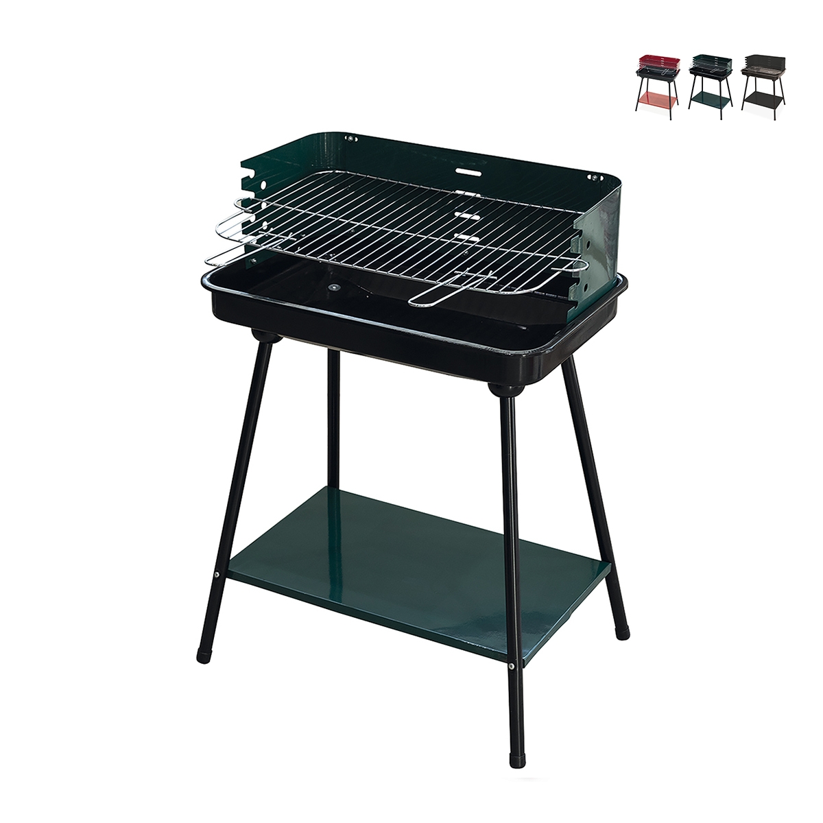Holzkohlegrill mit verstellbarem Rost 58x38xh82cm Grilza