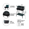 Holzkohlegrill mit verstellbarem Rost 58x38xh82cm Grilza Auswahl