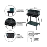 Holzkohlegrill mit verstellbarem Rost 58x38xh82cm Grilza Auswahl