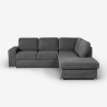 Moderner 3-Sitzer-Sofa mit rechter Ottomane in Chenille-Stoff Zafin Angebot