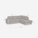 Moderner 3-Sitzer-Sofa mit rechter Ottomane in Chenille-Stoff Zafin 
