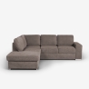 Moderner 3-Sitzer-Sofa mit linker Ottomane aus Chenille-Stoff Kuvia Angebot