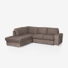 Moderner 3-Sitzer-Sofa mit linker Ottomane aus Chenille-Stoff Kuvia Verkauf
