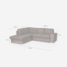 3-Sitzer Schlafsofa mit Bettkasten und linker Chaise Longue Veyro 