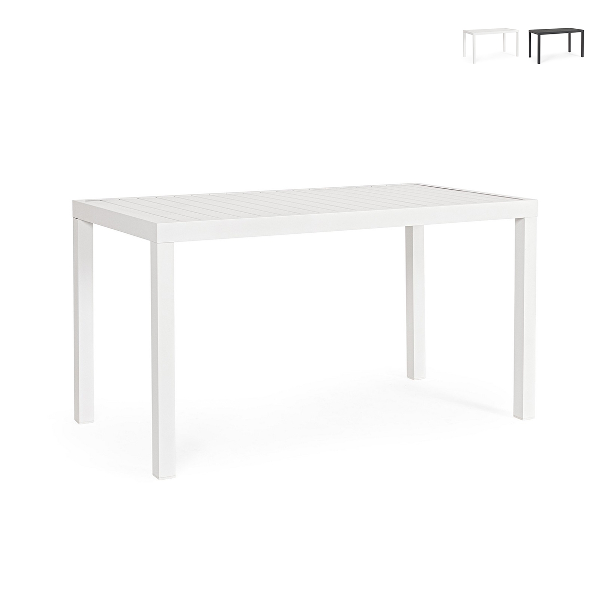 Moderner rechteckiger Gartentisch 130x68cm aus Aluminium Bizzotto Hilde