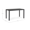 Moderner rechteckiger Gartentisch 130x68cm aus Aluminium Bizzotto Hilde Kauf