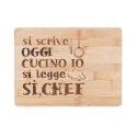 Holz-Schneidebrett 27x20 cm - Es steht "Heute koche ich", gemeint ist "Ja, Chef" Aktion