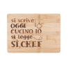 Holz-Schneidebrett 27x20 cm - Es steht "Heute koche ich", gemeint ist "Ja, Chef" Aktion
