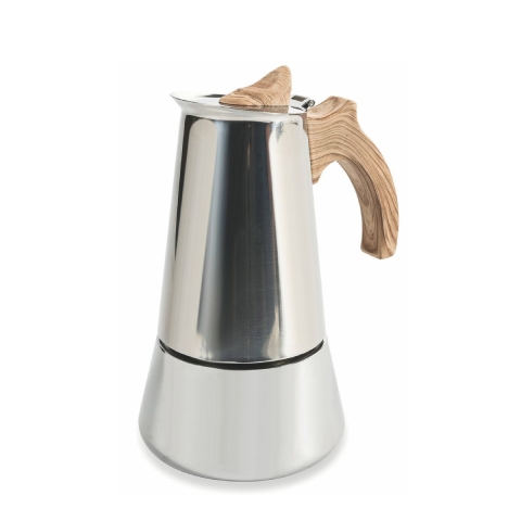 Caffettiera Riko aus Edelstahl für 4 Tassen mit Holzgriff-Optik Aktion