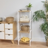Badezimmer Regal 4 Ablagen aus Bambus und MDF Tavro Verkauf