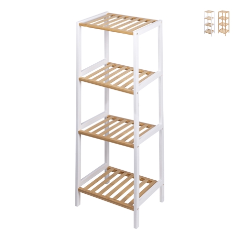 Badezimmer Regal 4 Ablagen aus Bambus und MDF Tavro Aktion