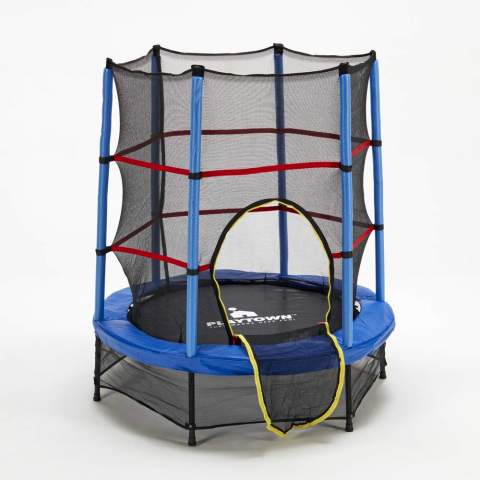 Kindertrampolin 140cm rund mit Sicherheitsnetz Frog