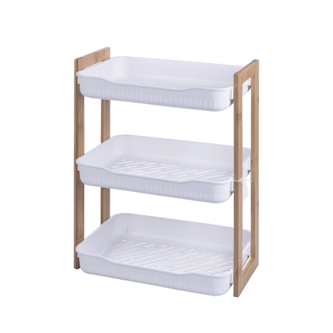 Mobiles Regal 3 Ebenen aus Holz und Kunststoff 35x20,5x45cm Senia Aktion