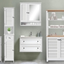 Badezimmerspiegel-Schrank aus lackiertem MDF-Holz 60x15xH68 cm Bakira Rabatte