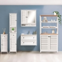 Badezimmerspiegel-Schrank aus lackiertem MDF-Holz 60x15xH68 cm Bakira Lagerbestand