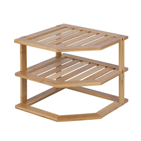 Eckregal Küche 3 Ablagen Holz 25x25x23cm Tolvak Aktion