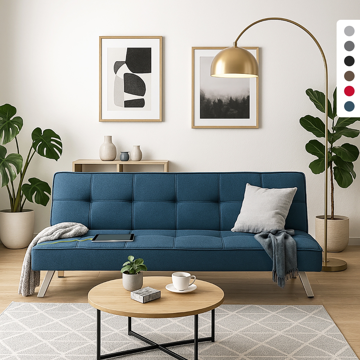 Schlafsofa aus Stoff mit USB-Anschluss und Metallbeinen Design Astralis