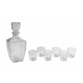 Set aus Glasflasche für Likör + 6 Gläser Diamante Aktion