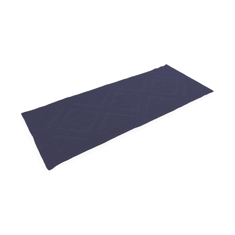Elegante rutschfeste Badematte aus Baumwolle in Blau 60x150 cm Lukas Aktion