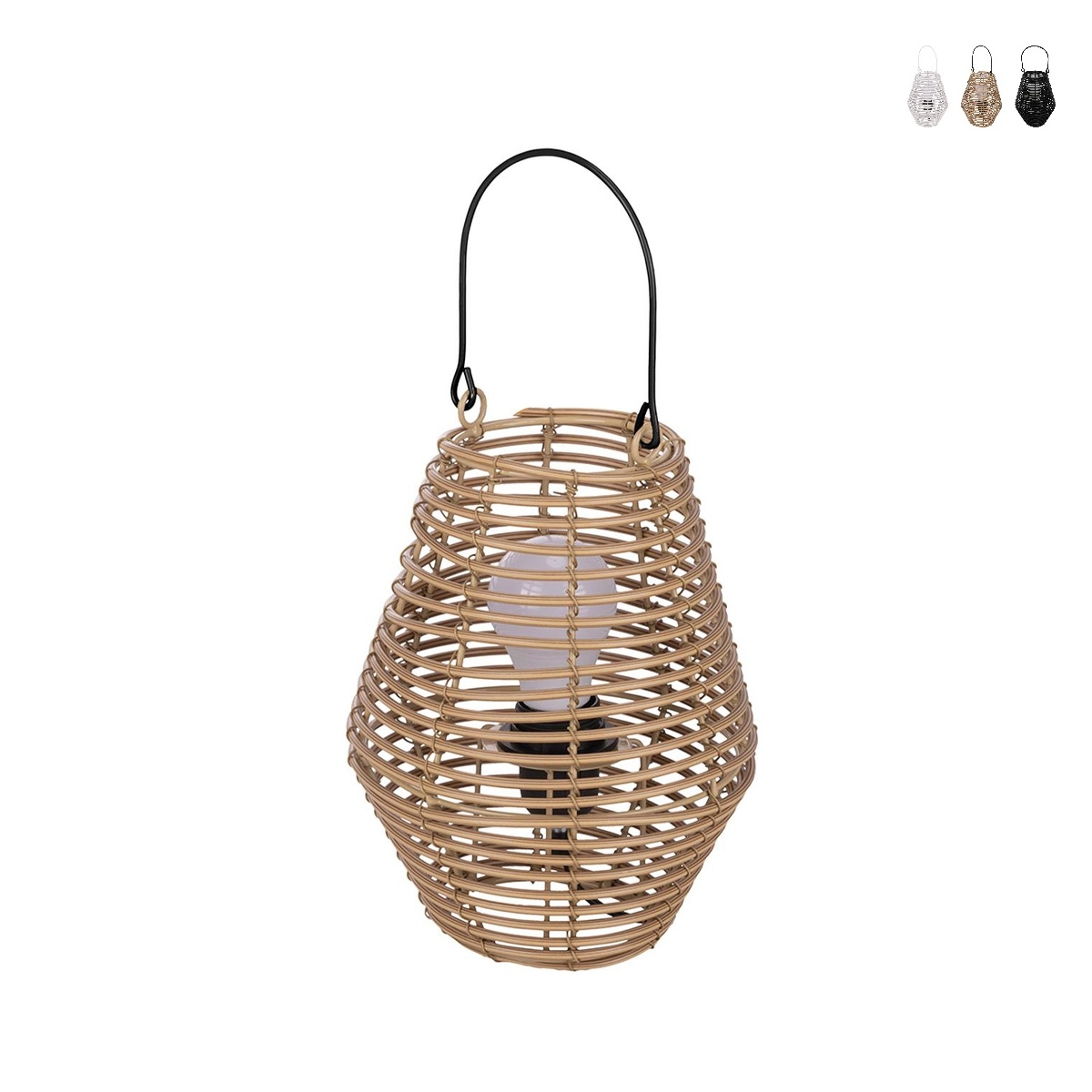 Hängelampe Laterne in Rattan-Optik Birkut