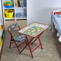 Klappbarer, platzsparender Kinder-Tisch und Stuhl Baska Verkauf