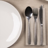 Set aus 24 Edelstahl-Besteckteilen mit gehämmerter Griffoptik Harlem Lagerbestand