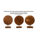 Dekorative, handgefertigte ethnische Holzskulptur aus Teak, Coin Lagerbestand