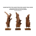 Handgefertigte ethnische Deko-Skulptur aus Teakholz Akar Lagerbestand
