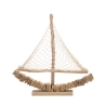 Segelboot-Skulptur aus Holz mit Stoffnetz 45x45x7cm Enok Rabatte