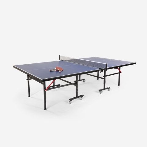 Professionelle faltbare Tischtennisplatte 274x152,5 cm Schläger Netzspanner Bälle Booster Aktion