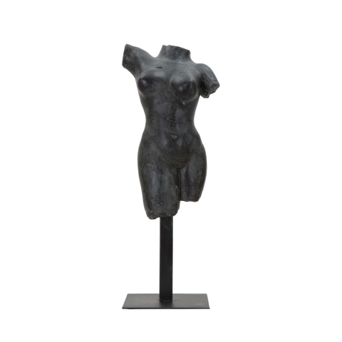 Dekorative Skulptur Büste Frau aus schwarzem Harz Afrodite Aktion