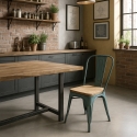 Industrielle Metallstühle Vintage Top Holz Steel Old Wood Top Light Sales