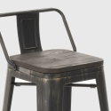 Barhocker aus metall holz im vintage-industrie-stil Brush Top 