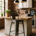 Barhocker aus metall holz im vintage-industrie-stil Brush Top Kauf