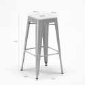 Barhocker 76cm aus stahl metall für bar und küche Steel Up 