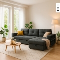 Schlafsofa 3 Plätze mit USB-C Staufach Buchregal Civis Aktion