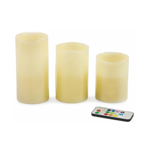 Set aus 3 LED-Kerzen, 12 Farben mit Fernbedienung Tivon Aktion