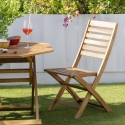 Klappbarer achteckiger Tisch aus Akazie mit Sonnenschirmöffnung Bali Lagerbestand