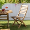 Klappbarer achteckiger Tisch aus Akazie mit Sonnenschirmöffnung Bali Lagerbestand